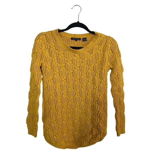 Jeanne Pierre Mustard Yellow Knitted Sweater Sz.S - Picture 1 of 3